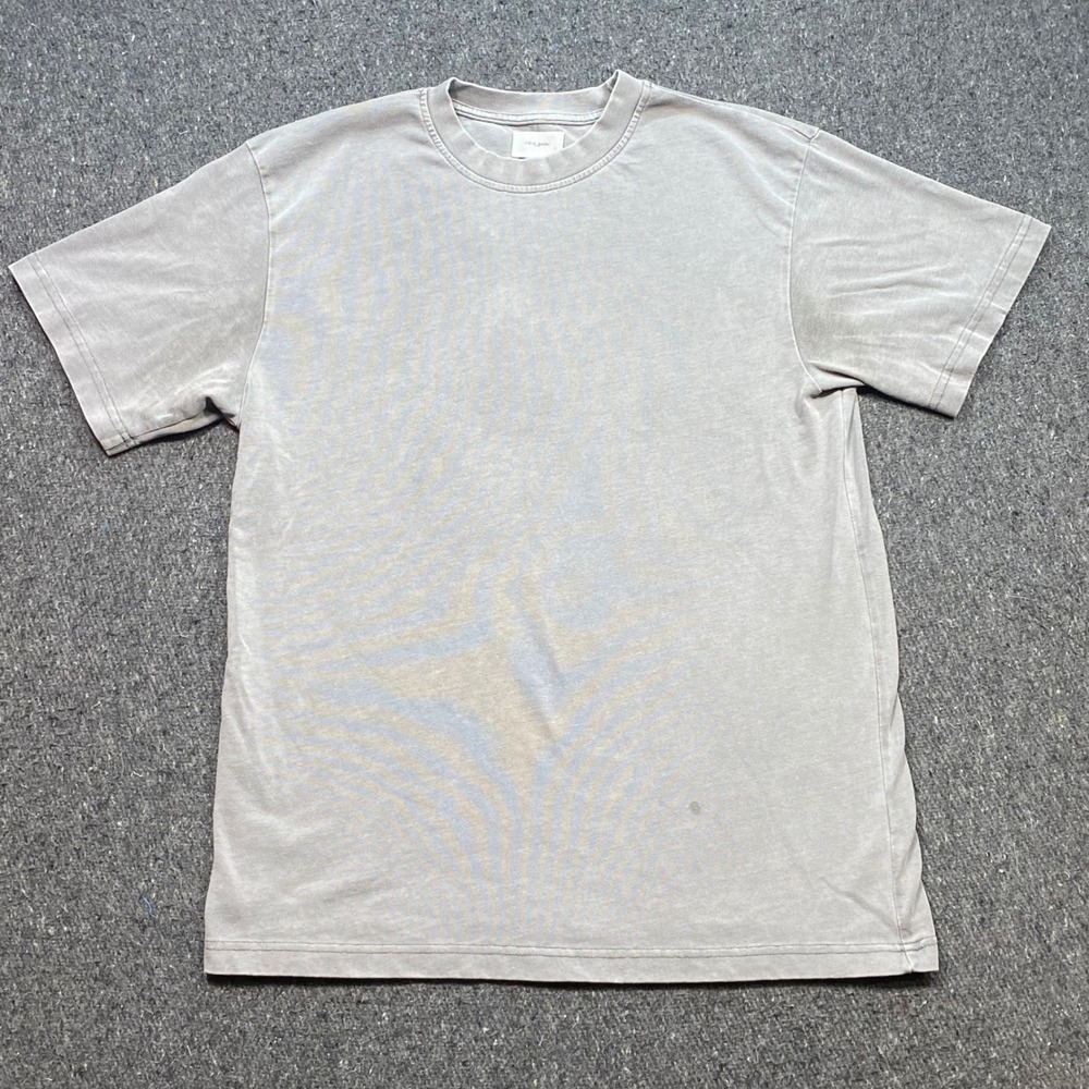 Public Supply NYC Relaxed TShirt Sz L Mens‎ Grey Grunge Faded Short Sleeve Tee